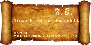 Niederkirchner Bernadett névjegykártya